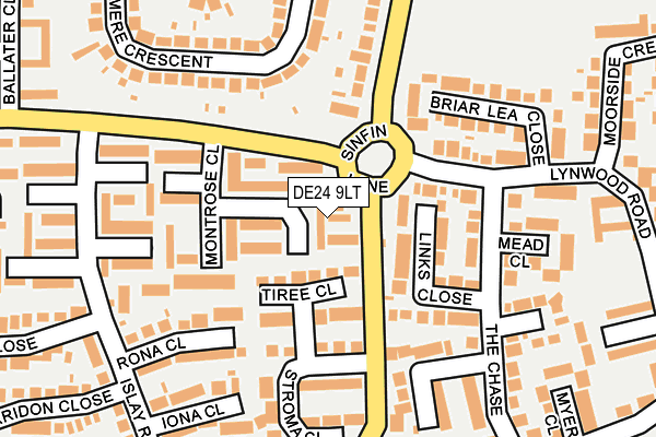 DE24 9LT map - OS OpenMap – Local (Ordnance Survey)