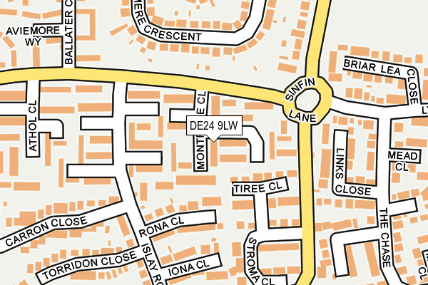 DE24 9LW map - OS OpenMap – Local (Ordnance Survey)