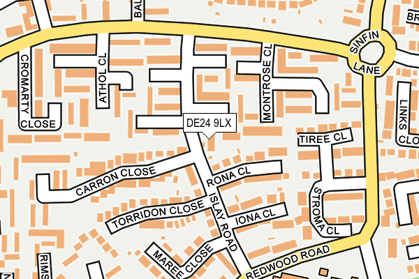 DE24 9LX map - OS OpenMap – Local (Ordnance Survey)