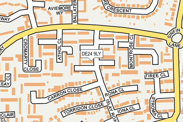 DE24 9LY map - OS OpenMap – Local (Ordnance Survey)