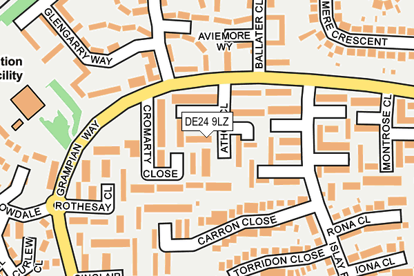 DE24 9LZ map - OS OpenMap – Local (Ordnance Survey)