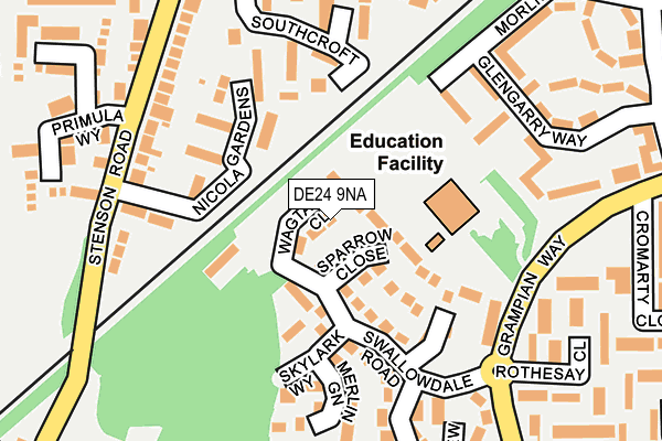 DE24 9NA map - OS OpenMap – Local (Ordnance Survey)