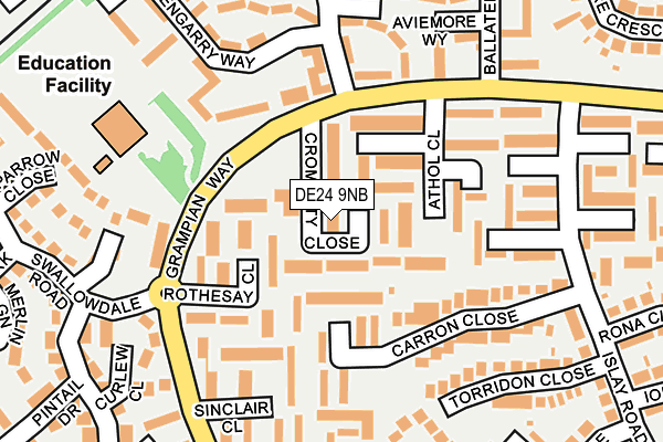 DE24 9NB map - OS OpenMap – Local (Ordnance Survey)