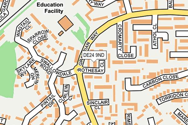 DE24 9ND map - OS OpenMap – Local (Ordnance Survey)