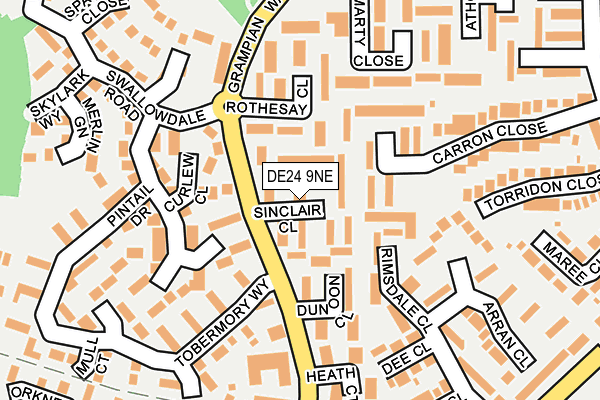 DE24 9NE map - OS OpenMap – Local (Ordnance Survey)