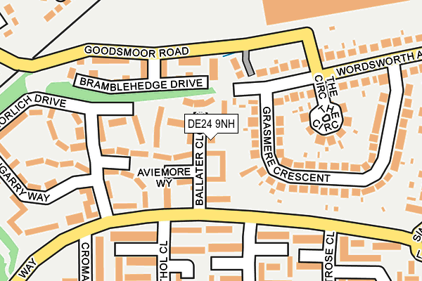 DE24 9NH map - OS OpenMap – Local (Ordnance Survey)