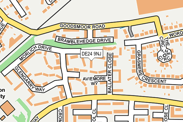 DE24 9NJ map - OS OpenMap – Local (Ordnance Survey)