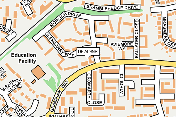 DE24 9NR map - OS OpenMap – Local (Ordnance Survey)