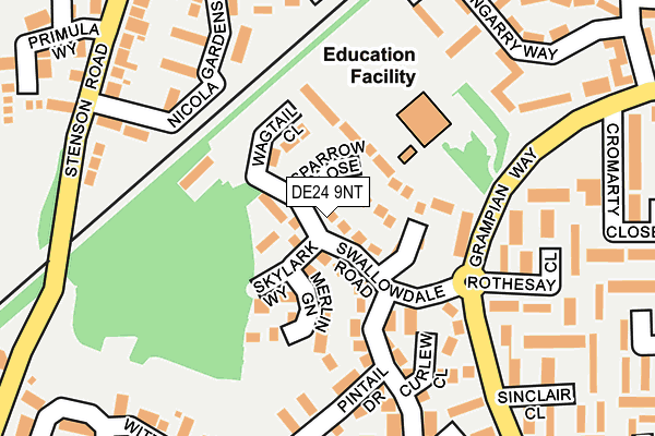 DE24 9NT map - OS OpenMap – Local (Ordnance Survey)