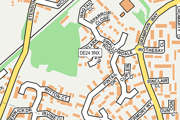 DE24 9NX map - OS OpenMap – Local (Ordnance Survey)
