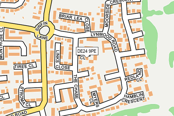 DE24 9PE map - OS OpenMap – Local (Ordnance Survey)