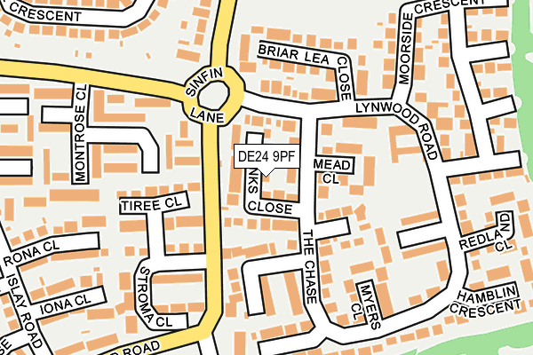 DE24 9PF map - OS OpenMap – Local (Ordnance Survey)