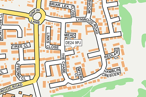 DE24 9PJ map - OS OpenMap – Local (Ordnance Survey)