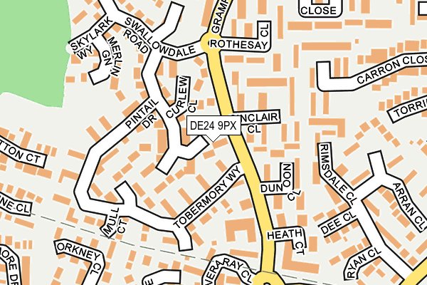 DE24 9PX map - OS OpenMap – Local (Ordnance Survey)