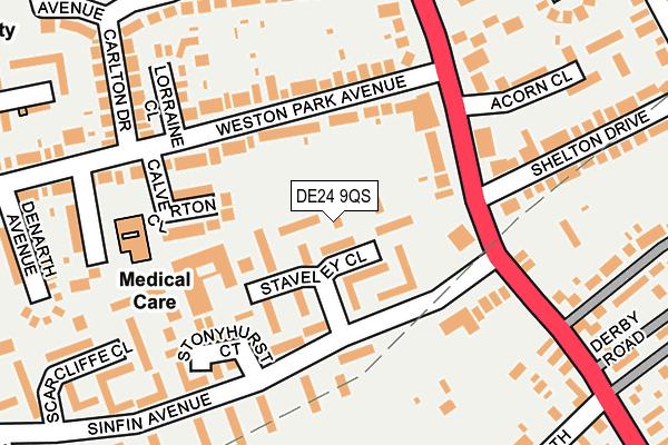 DE24 9QS map - OS OpenMap – Local (Ordnance Survey)