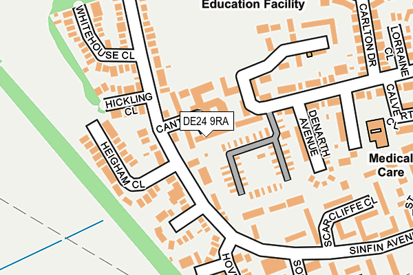 DE24 9RA map - OS OpenMap – Local (Ordnance Survey)
