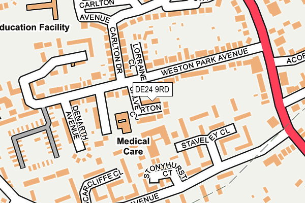 DE24 9RD map - OS OpenMap – Local (Ordnance Survey)