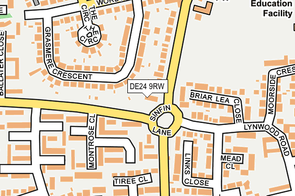 DE24 9RW map - OS OpenMap – Local (Ordnance Survey)