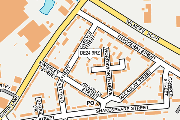 DE24 9RZ map - OS OpenMap – Local (Ordnance Survey)