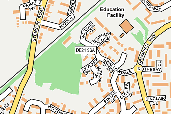 DE24 9SA map - OS OpenMap – Local (Ordnance Survey)
