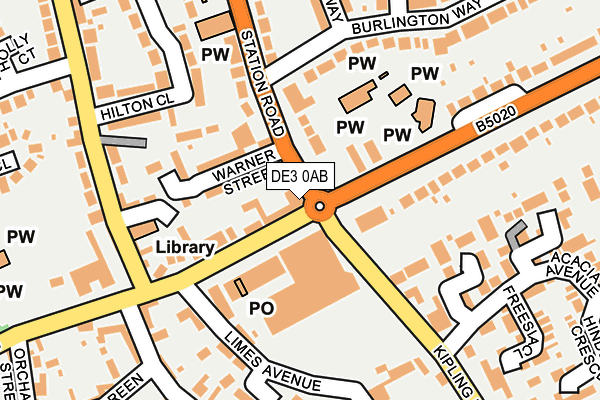 DE3 0AB map - OS OpenMap – Local (Ordnance Survey)