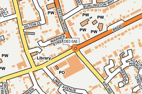 DE3 0AE map - OS OpenMap – Local (Ordnance Survey)