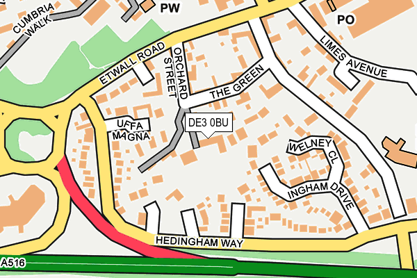 DE3 0BU map - OS OpenMap – Local (Ordnance Survey)