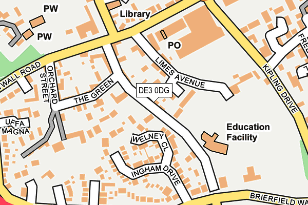 DE3 0DG map - OS OpenMap – Local (Ordnance Survey)