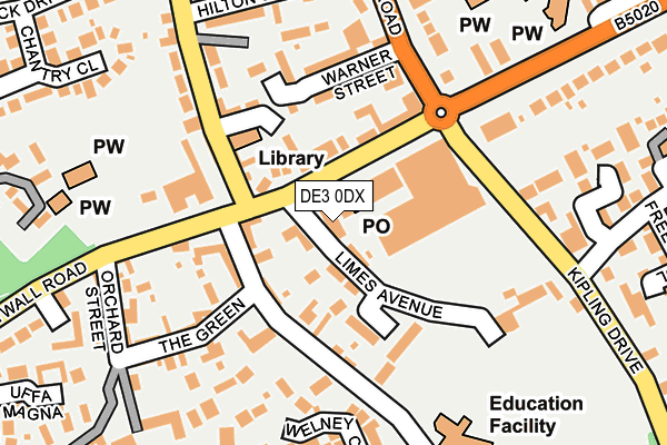 DE3 0DX map - OS OpenMap – Local (Ordnance Survey)