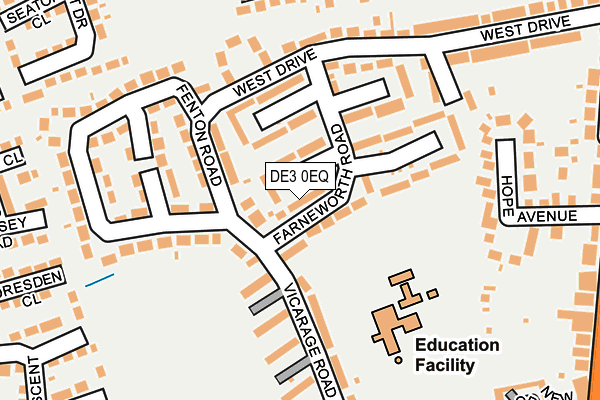 DE3 0EQ map - OS OpenMap – Local (Ordnance Survey)