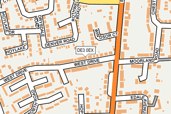 DE3 0EX map - OS OpenMap – Local (Ordnance Survey)