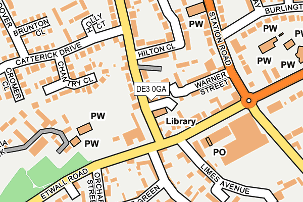 DE3 0GA map - OS OpenMap – Local (Ordnance Survey)