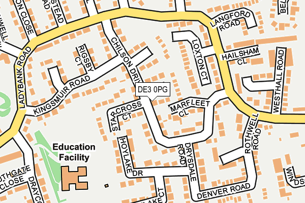 DE3 0PG map - OS OpenMap – Local (Ordnance Survey)
