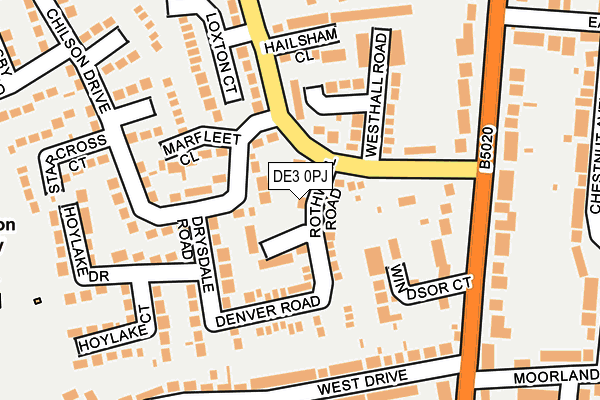 DE3 0PJ map - OS OpenMap – Local (Ordnance Survey)