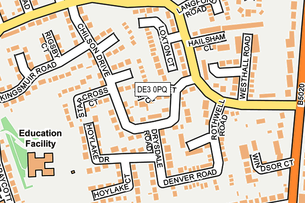 DE3 0PQ map - OS OpenMap – Local (Ordnance Survey)