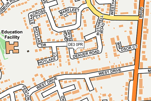 DE3 0PR map - OS OpenMap – Local (Ordnance Survey)