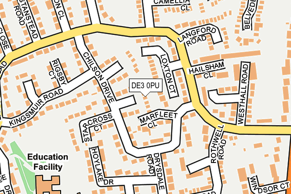 DE3 0PU map - OS OpenMap – Local (Ordnance Survey)