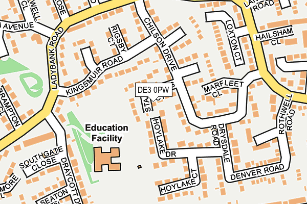 DE3 0PW map - OS OpenMap – Local (Ordnance Survey)
