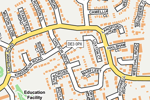 DE3 0PX map - OS OpenMap – Local (Ordnance Survey)