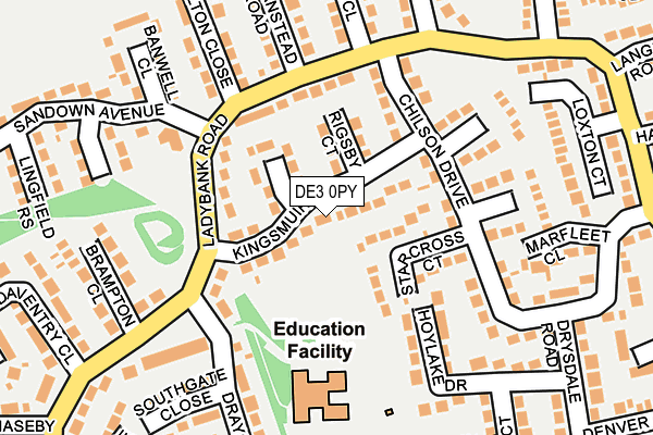 DE3 0PY map - OS OpenMap – Local (Ordnance Survey)