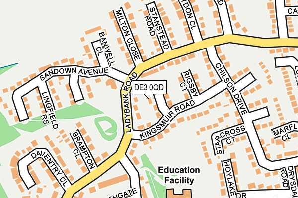 DE3 0QD map - OS OpenMap – Local (Ordnance Survey)