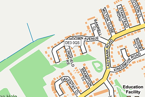 DE3 0QS map - OS OpenMap – Local (Ordnance Survey)