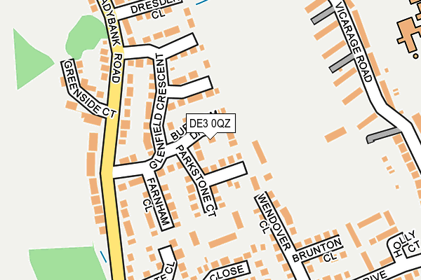 DE3 0QZ map - OS OpenMap – Local (Ordnance Survey)