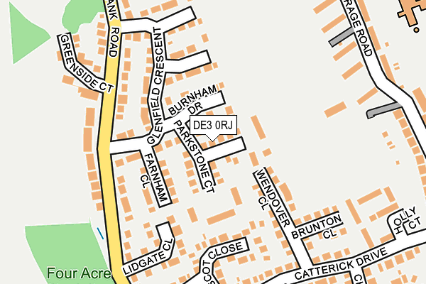 DE3 0RJ map - OS OpenMap – Local (Ordnance Survey)
