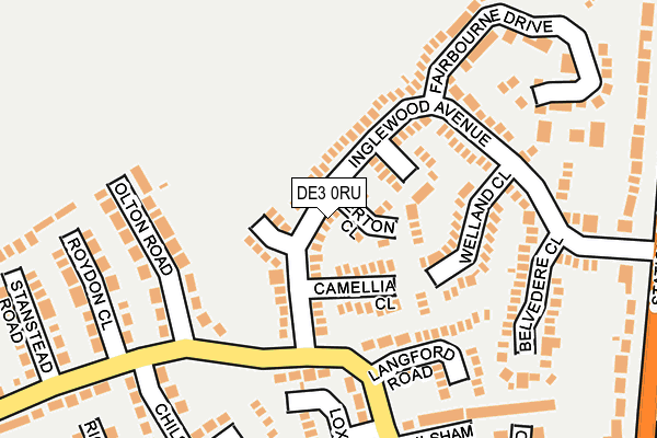 DE3 0RU map - OS OpenMap – Local (Ordnance Survey)
