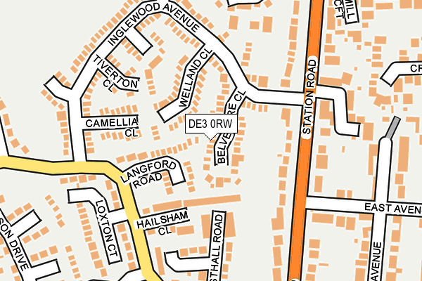 DE3 0RW map - OS OpenMap – Local (Ordnance Survey)