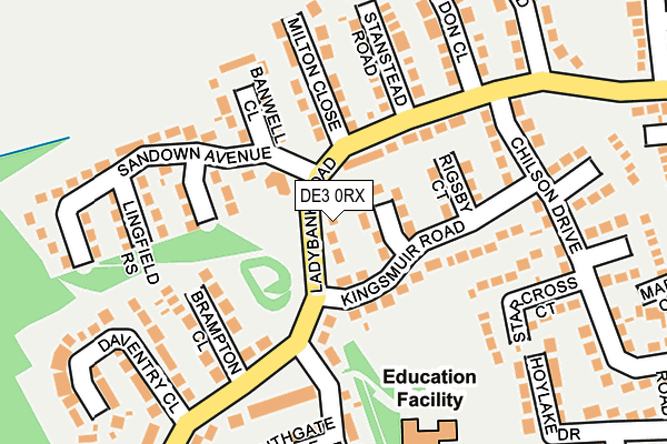 DE3 0RX map - OS OpenMap – Local (Ordnance Survey)