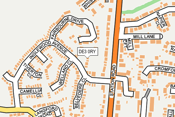 DE3 0RY map - OS OpenMap – Local (Ordnance Survey)