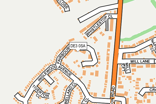 DE3 0SA map - OS OpenMap – Local (Ordnance Survey)