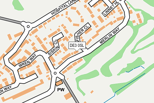 DE3 0SL map - OS OpenMap – Local (Ordnance Survey)